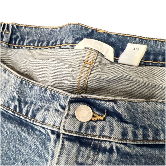 H&M Maternity Mama Denim Skirt Women Extra Large Blue Jean Front Slit Midi - Picture 5 of 8